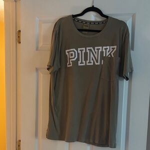 PINK Victoria's Secret Olive Short Sleeve Tee